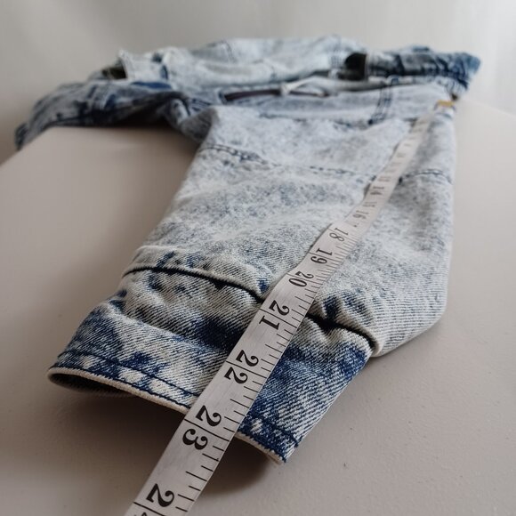 Giacca Blues 80s Acid-wash Denim Bomber Jacket - Picture 11 of 16